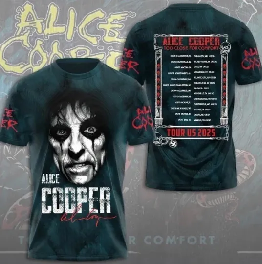 Alice Cooper Tour 2025 3D T-Shirt for Fans