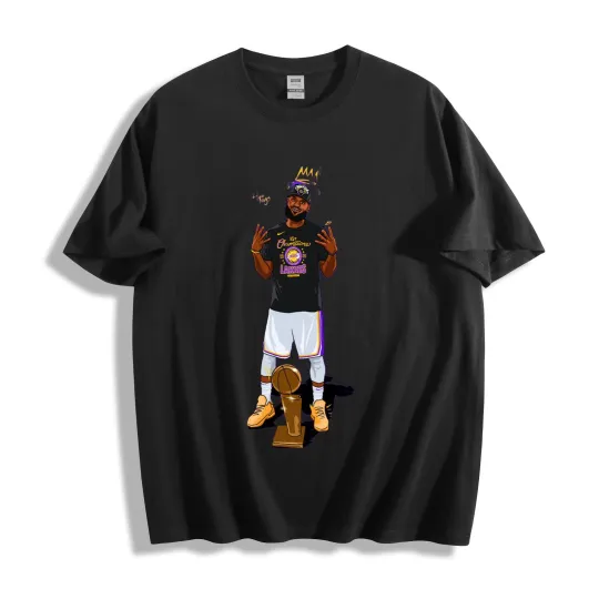 Discover LeBron James Championship T-Shirt Trophy Celebration Art Unisex Tee