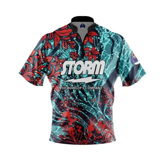 Discover Storm Sea Bloom Bowling Jersey - USA Size