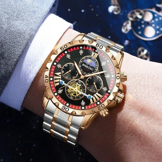 Men's Business Quartz Watch Night Light Flywheel Watch