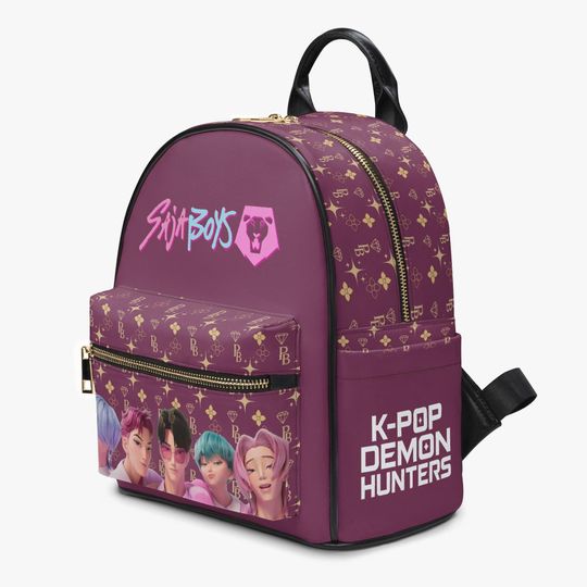 Plum Kpop Anime Mini Backpack  Boy Group Idol School Bag