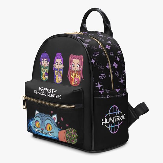 Kpop Anime Mini Backpack  Dark Fantasy Trio PU Leather School Bag