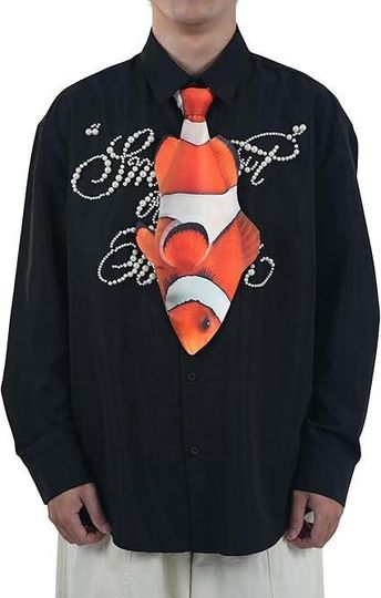 Discover Fish All-Over Print Necktie, Sublimation Printed Tie, Father Day Gift, Men Tie