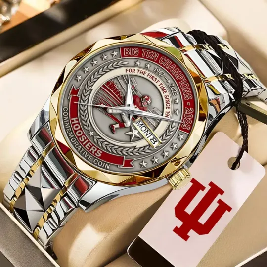 Discover Indiana Football Stainless Steel Quartz Watch