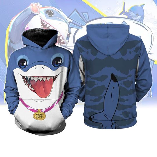 Discover Jeff The Land Shark 3D Full Over Print Hoodie, Superhero Halloween Costume, Jeff The Land Shark Cosplay, Avengers Rivals Halloween Cosplay