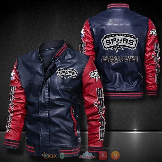 Discover NBA San Antonio Spurs Navy Red Leather Varsity Jacket