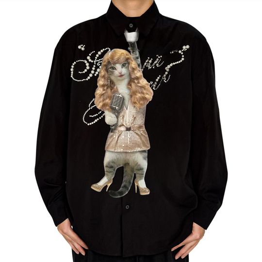 Taymeow Cat Tie, Funny Eras Cat Lover Necktie, Novelty Pop Star Pet Tie, Whimsical Fan Art Neckwear, Crazy Cat Mom Gift, Gift for her