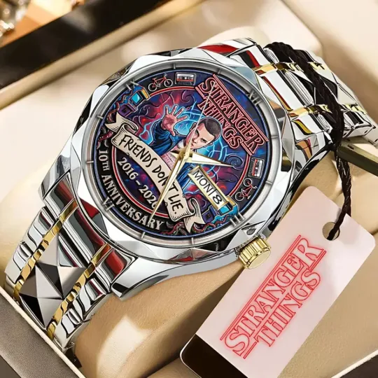 Stranger Things 10th Anniversary Stainless Steel Quartz Watch for Men