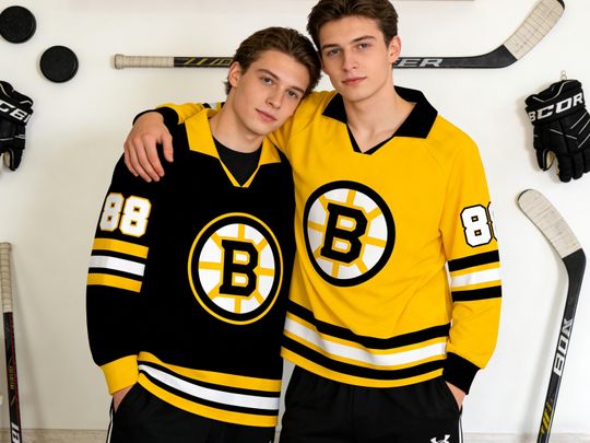 Custom Boston Hockey Jersey, Boston Jersey For Men With Your Team Name, David Pastrk Fan Hockey Jersey, Long Sleeve Jersey Hockey Gifts