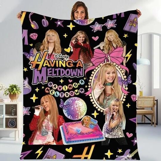 Discover Coquette Hannah Montana Fleece Blanket, Having A Meltdown, Disneyland Hannah Montana Blanket, Disneyland Channel Magic Kingdom Blanket