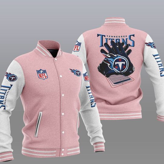 football Tennessee Titans Pink Baseball Jacket