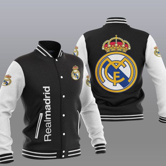 Discover Real Madrid Black Baseball Jacket