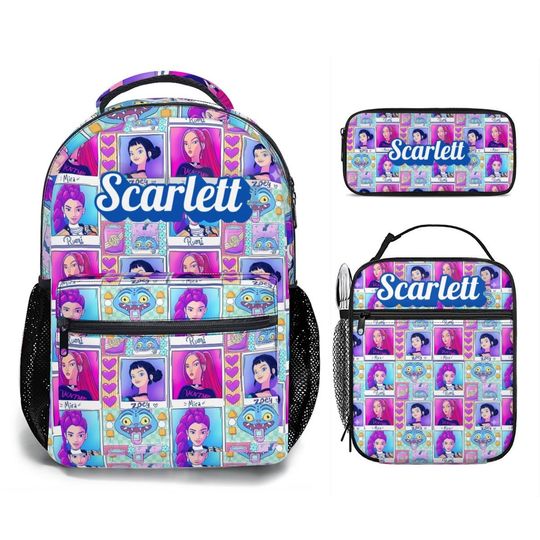 Kpop Demon Hunter Backpack Bundle, Huntrix Backpack Set with Matching Lunch Bag