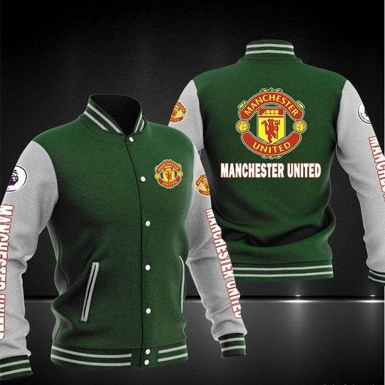 Discover Manchester United Green Baseball Jacket