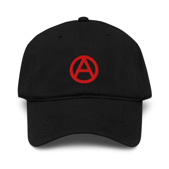 Anarchist Embroidered Garment Washed Baseball Cap