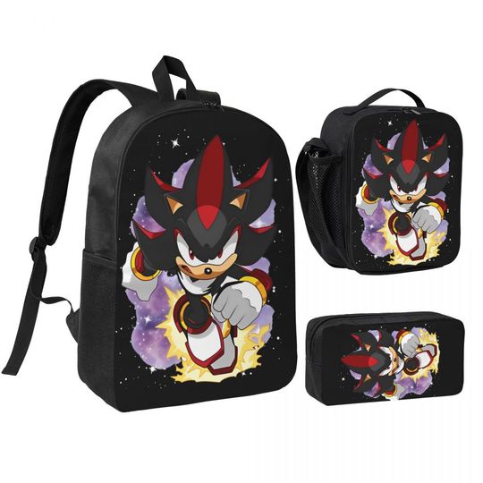 Sonic Student Backpack Set with Laptop Bag, Lunch Bag, and Pencil Case