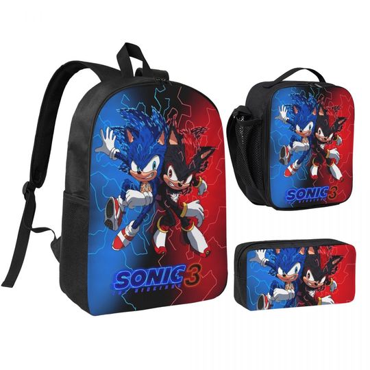 Sonices 3-Piece Backpack Set for Boys and Girls College Bag Lunch Bag Pencil Case