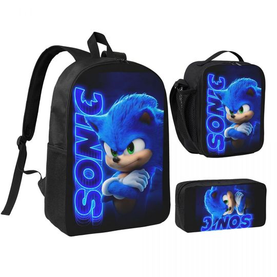 Discover Sonices  Cartoon 3pecs/set Backpack for Student Laptop Shoulder Bag Lunch bag Pencil Case