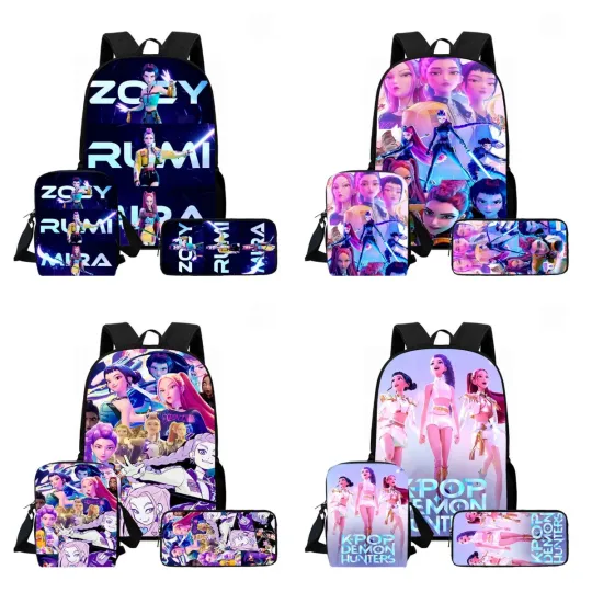 Discover Cartoon &nbsp;K-Po-p De-mon H-unt-ers Child School Backpack With Shoulder Bag Pencil Bag For Kindergarten,Light Weight Child Bags