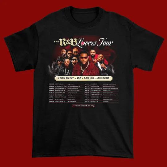 Discover Keith Sweat Tour 2026 Black Cotton Shirt Full size S-5XL Unisex TU499