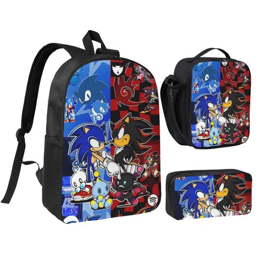 Sonices Student Cartoon Backpack Set including Shoulder Bag Lunch Bag and Pencil Case