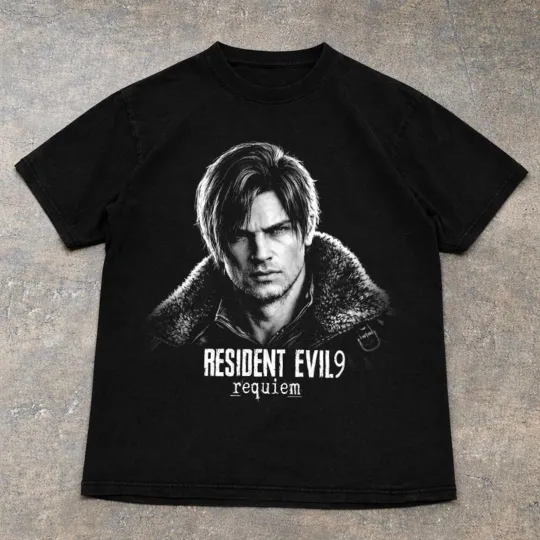 Discover Leon Kennedy T-Shirt, Vintage Resident Evil Requiem Shirt, RE9 Requiem Gift 2026