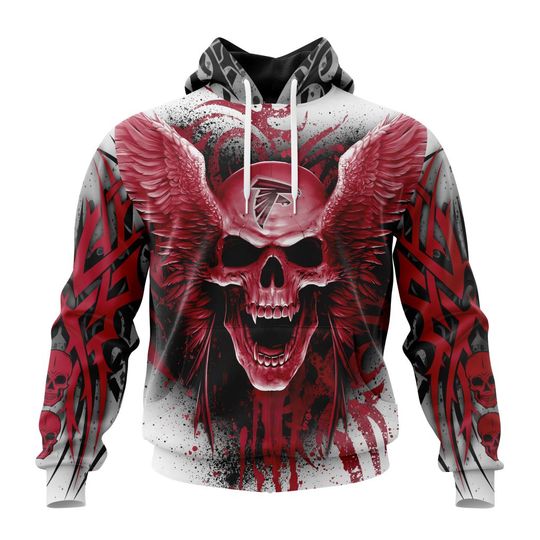 Discover football Atlanta Falcons Kits With Skull Pullover Hoodie