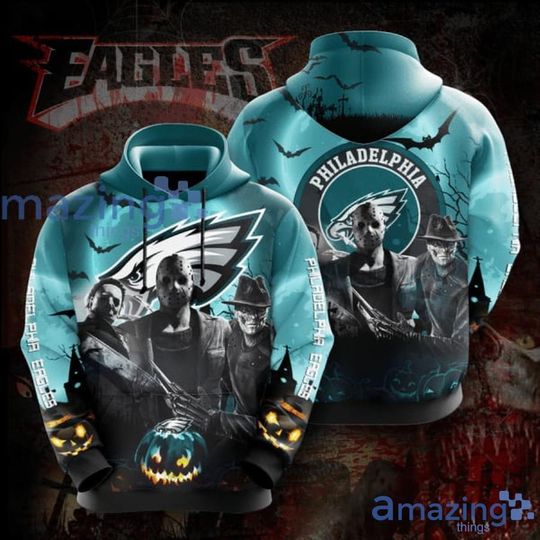 Discover football Philadelphia Eagles Jason Voorhees Halloween Pullover Hoodie