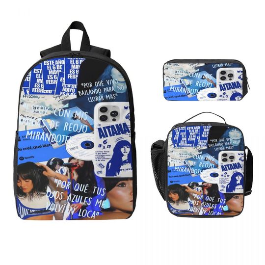 Discover Aitana Singer Alpha Kids Backpack Set with Lunch Box and Pen Bags for Boys and Girls