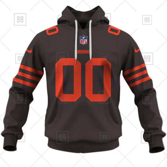 Discover football Cleveland Brownss Custom Name Number Brown Alternate Jersey Pullover Hoodie