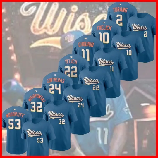 Discover Milwaukee 2026 City Connect All Team: Frelick, Yelich, Contreras, Chourio,...