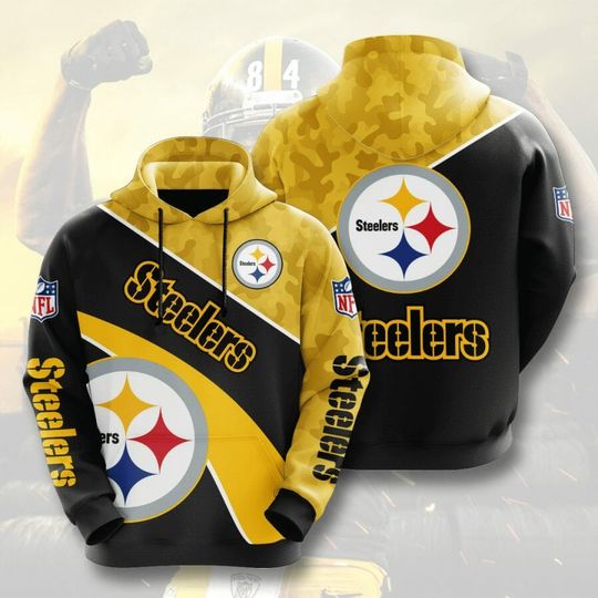 Discover football Pittsburgh Steeler Black Gold Camo Pullover Hoodie V2