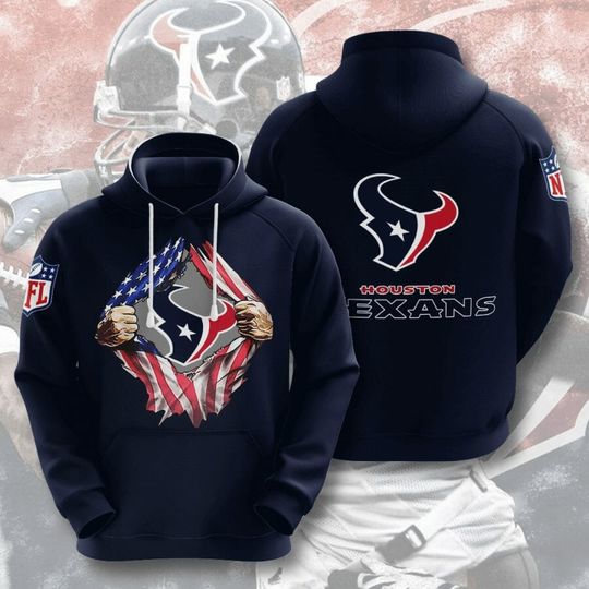 Discover football Houston Texanss Tearing Open Logo Pullover Hoodie