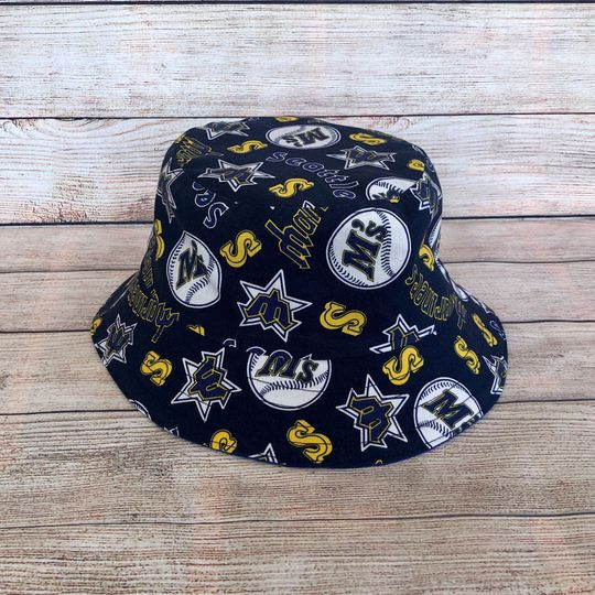 Discover Adult Bucket Hat - Seattle Mariners MLB Baseball Team Handmade Reversible Unisex, Gift for Him, Father's Day Gift, Game Day, Childs One Size