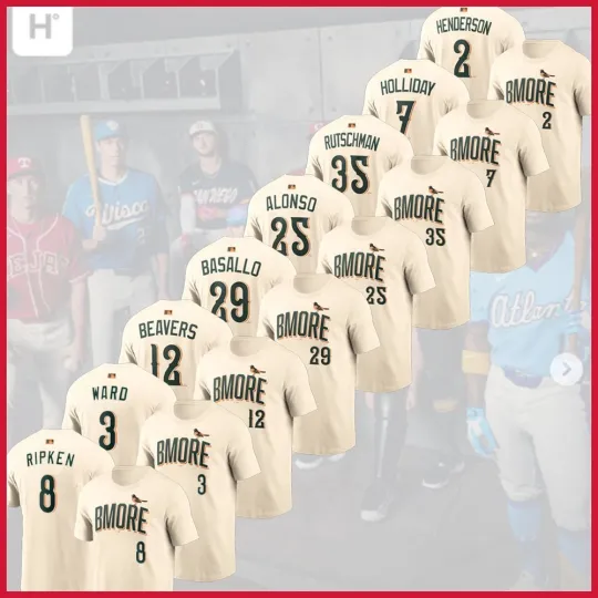 Discover Baltimore Orioles 2026 City Connect Name & Number:Henderson, Holliday, Alonso,..