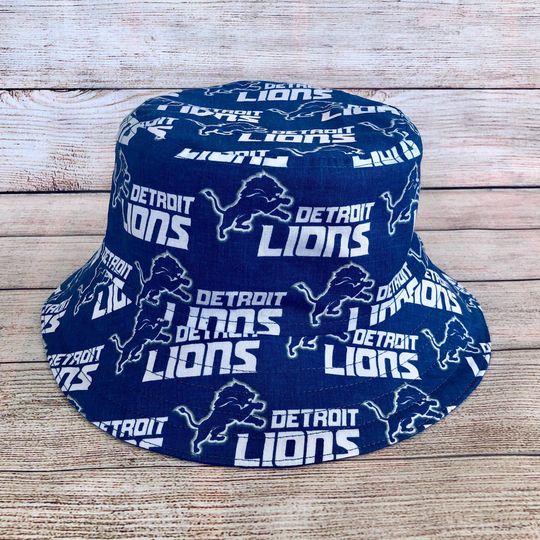 Discover Bucket Hat for Adult or Child, Detroit Lions football Team, Unisex Handmade Reversible Cotton Hat, Football Fan Gift, Birthday Gift for Him