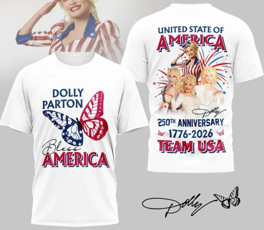 Dolly Parton Bless America 250th Anniversary 3D T-Shirt