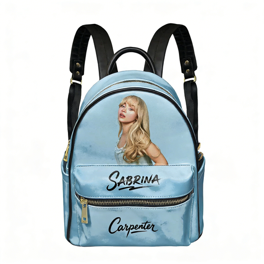 Sabrina Carpenter PU Backpack Women Men Double Shoulder Bag Mini Rucksack Daypack