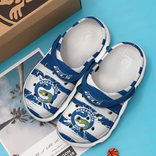 Discover NRL Parramatta Eels Logo White Blue Crocs