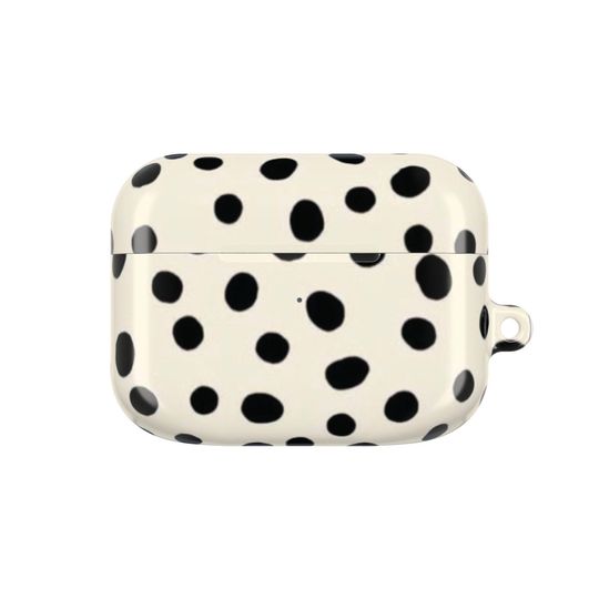Dalmatian Spot Pattern AirPods Case Cover - Black Polka Dot