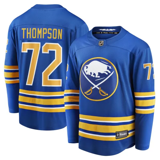 Discover Men's Tage Thompson Royal Buffalo Sabres Home Breakaway Jersey