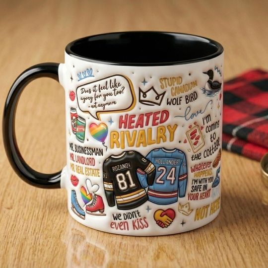 Discover Heated Rivalry 3D Inflated Effect Mug, Hockey Romance Fan Mug, Hollanov Gift Cup, Ice Hockey Fan Gift, Rozanov Hollander Mug