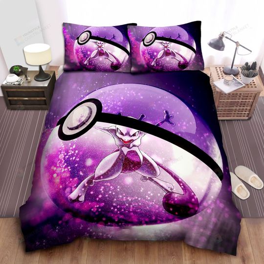 Discover PKM Mewtwo Inside Pokeball Bedding Set