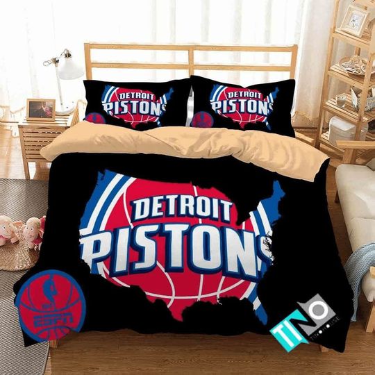 Discover NBA Detroit Pistons Black Scratch Bedding Set