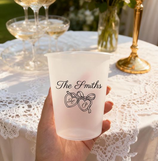 Personalized Wedding Plastic Cups, Custom Plastic Cups, Wedding Favors, Promotional Wedding, Engagement Party