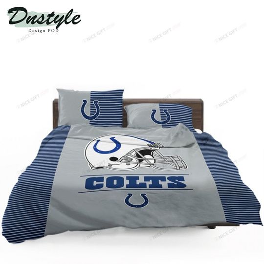 Discover Indianapolis Colts Football Grey Blue Bedding Set