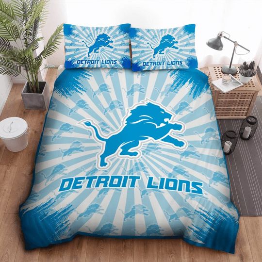 Discover football Detroit Lions Light Blue Bedding Set