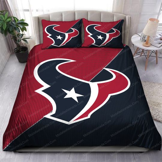 Discover football Houston Texans Blue Red Bedding Set
