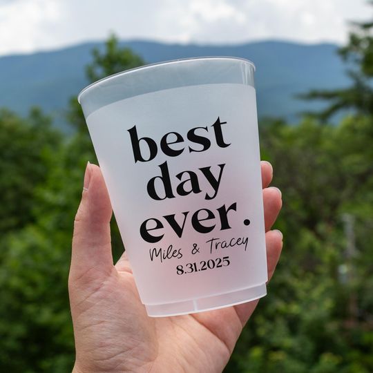 Custom Frosted Wedding Cups, Frosted Cups, Wedding Frosted Cups, Personalized Wedding Cups, Wedding Cups Frosted