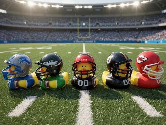 Discover football Rubber Ducks  Football Helmet Team Collectibles.
